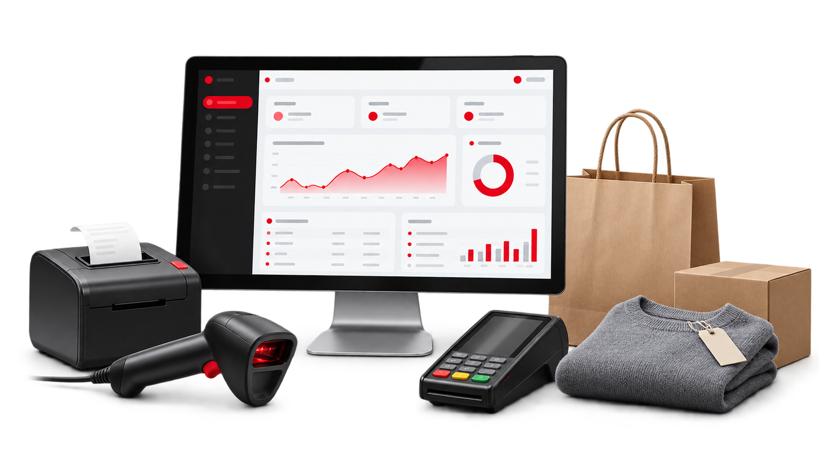 A complete GofaPOS checkout workstation for modern retail