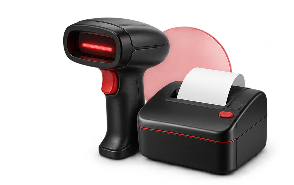 Barcode scanner and receipt printer